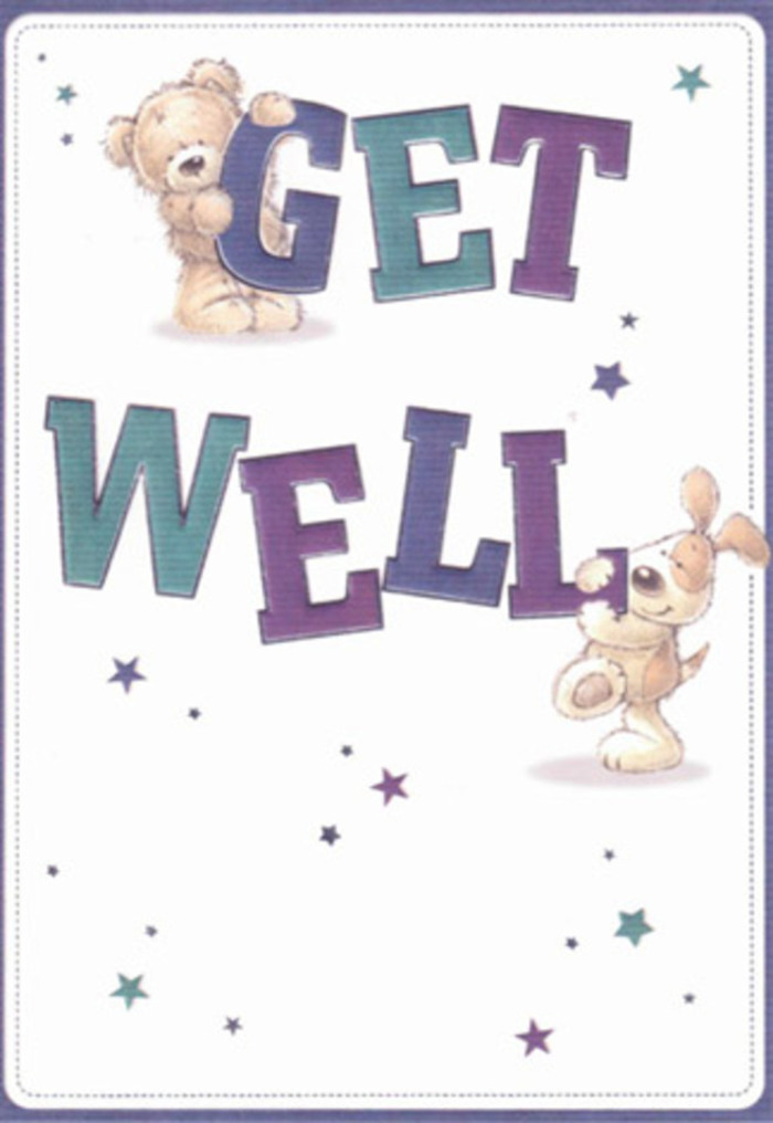 A spirit of encouragement dances across this illustrated get well card-an image both playful and full of quiet strength, much like the community ties within Becontree Heath. Front and centre, a smiling bear and a spirited puppy are set amidst a drift of twinkling stars rendered in purples and blues, their shared warmth embodied in every brushstroke. The typography stands out boldly, shaded in luminous indigo and aqua reminiscent of the cool tones seen on an early morning in the borough. The soft, sumptuous fur of each animal hints at a sense of touch, as if you could almost feel a comforting paw or a gentle cuddle. The background is clean and pale, creating space for hope and serving as the perfect canvas for the heartfelt message. This tactile, inviting scene calls to mind the thoughtful bouquets arranged by hands familiar with local traditions-each bloom and leaf chosen for its power to soothe. Sending such a card, perhaps along with a cheerful floral display from Becontree Heath Flowers, bridges the distance between sender and recipient, radiating cheer and positivity into any home throughout the area. In every detail, the image delivers a sense of gentle encouragement that uplifts and lingers.
